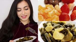 What I Eat In A Day & Palestinian Stuffed Grape Leaves Recipe