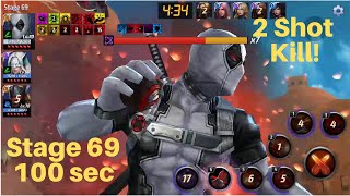 Corvus Glaive Stage 69 (100 sec clear) Deadpool/Sharon Rogers/White Fox - Marvel Future Fight