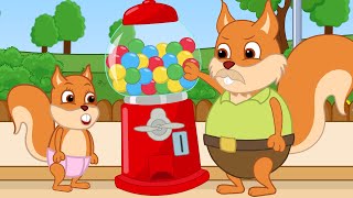 Famille d'Écureuil - Comment Activer Machine à Gommes Animé 2021 en Français