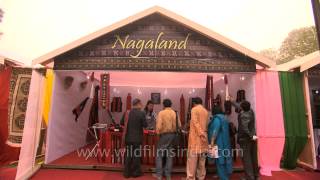 Visitors having a look at the Nagaland stall: North East Fest, Delhi