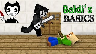 Monster School : BALDI'S BASICS VS BENDY AND THE INK MACHINE CHALLENGE - Minecraft Animation