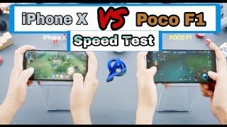 iPhone XS MAX vs POCOPHONE F1 speed test || md mobile world ||