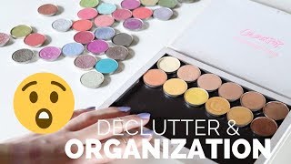 Eyeshadow DECLUTTER// My singles collection, declutter & organization!
