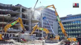 Liebherr R 960 demolition, Abbruch EnBw Stuttgart, Germany, 02.07.2018.