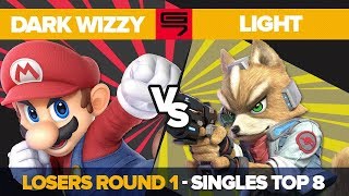 Dark Wizzy vs Light - Losers Round 1: Top 8 Ultimate Singles - Genesis 7 | Mario vs Fox