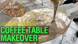 Dirty Pour Technique On Coffee Table | Epoxy Resin