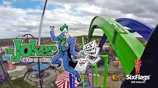 The Joker Roller Coaster POV Six Flags New England New for 2017 #RollerCoaster