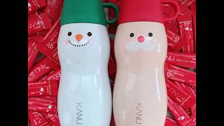 【小三美日】★送禮自用兩相宜 聖誕節最佳禮物就靠它了★韓國 Kanu~聖誕限量咖啡組(隨機保溫瓶+美式咖啡0.9gx100入)