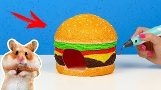 ДОМ БУРГЕР ДЛЯ ХОМЯКА ? DIY 3D РУЧКА |  СДЕЛАЛА ДОМ  В ВИДЕ РЕАЛЬНОЙ ЕДЫ