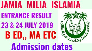 JAMIA MILIA ISLAMIA B ED ENTRAMCE EXAM RESULT 2019!! JMI ENTRANCE EXAM RESULT 2019