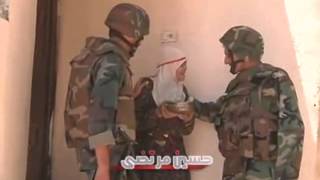 Syrian Arab Army soldiers and a short chat with an old woman (English)