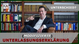 Unterlassungserklärung vs. modifizierte Unterlassungserklärung | Rechtsanwalt Dr. Kmies