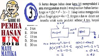 pembahasan UNBK SMA matematika IPA 2018, no 3 komposisi fungsi soal cerita