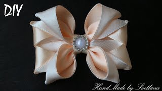 Бантик из атласной ленты Канзаши для начинающих Мастер-класс Satin ribbon bow Laco de fita