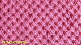 Ажурный узор сеточка Вязание спицами 302