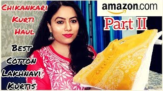 Amazon Ada Chikankari Kurti Haul | Cotton Lucknowi Kurtis Online | Ada Chikan Kurti Haul