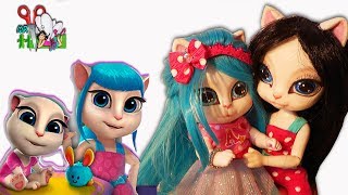 СЕСТРА ГОВОРЯЩЕЙ АНДЖЕЛЫ ❤️ ПАРИК, ЛИЦО /часть 2/ КОТИКИ/ My Talking Angela// Muza Rukodeliya ?