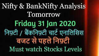 Bank Nifty & Nifty Tomorrow 31 Jan Friday Nifty Chart Analysis Intraday Stocks