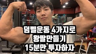 풀버젼 || 덤벨운동 4가지로 왕팔 만들자. 15분 팔운동루틴