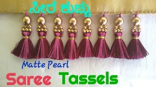 Matte Pearl Saree Kuchu Tutorial/Design #59
