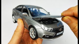 Машинка моделька Лада Веста масштаб 1/24 Автопанорама свет и звук! Распаковка и обзор машинки!