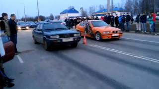 Уличные гонки ауди а 8 против бмв 3 купе