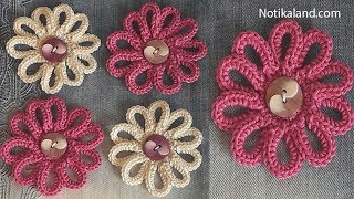 DIY Tutorial VERY EASY How to Crochet  Flower - Flowers for decor