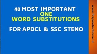 40 Most Important One Word Substitutions | for APDCL & SSC Steno