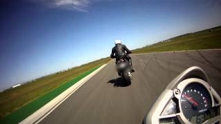 Above Knee amputee riding a motorcycle (aprilia dorsoduro factory) with C-Leg - Fontenay may 6, 2013