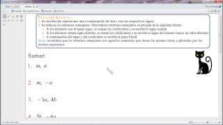 Suma de monomios. Baldor 15_1 a 14