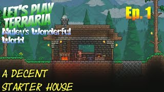 Terraria - Muley's Wonderful World Ep. 1 - A Decent Starter House