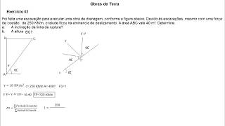 Obras de terra 02- Calcular o coeficiente de segurança