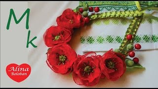 Ожерелье с Маками. Совместный МК с Анной Оськиной DIY. Hand made