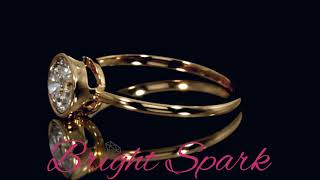 Кольцо Тиффани в глухой оправе желтого золота Bezet 1 карат от Bright Spark