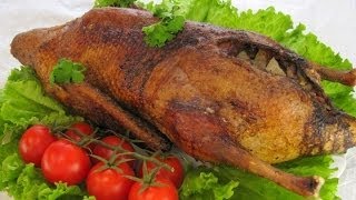 Утка фаршированная грибами и картофелем