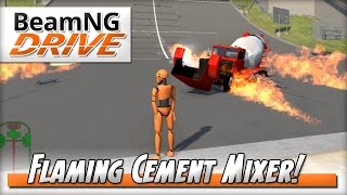 Cement Mixer of Doom! - BeamNG DRIVE - Crash Test Dummy Mod