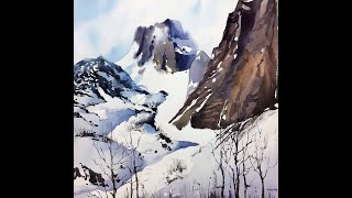 Мастер-класс по акварели «Утро в горах». Рисуем горный пейзаж акварелью.