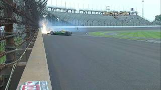 Takuma Sato crashes during Pole Day practice