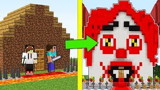 НУБ и ПРО ПРОТИВ ДОМ КЛОУНА ОНО В МАЙНКРАФТ ! КАК ВЫЖИТЬ НУБУ MINECRAFT ТРОЛЛИНГ ЛОВУШКА МУЛЬТИК