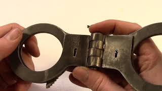 Rumänische Scharnierhandschellen brüniert Esposas Handcuffs Handfesseln Scharnier Hinged  Handboeien