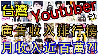 狠愛演、小玉居然都不是最賺錢的Youtuber | 台灣Youtuber近30天廣告收入排行榜 (2019年11月)
