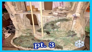 Monster High MOUNTAIN Pt 3 ~lots of paper mache VIDEO JOURNAL Barbie Townhouse Conversion
