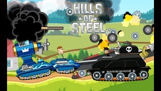 Супер прокачанный танк ТЕСЛА сокрушает врагов  в игре на андроид Hills Of Steel