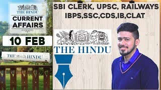 CURRENT AFFAIRS | THE HINDU |10th February 2018 | SBI CLERK, UPSC,IBPS, RAILWAYS,SSC,CDS,IB