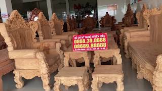 Hoàng gia nguyên khối gỗ gõ đỏ mộc vừa dựng xong của đồ gỗ Huyền Hiếu / 0868.39.8888