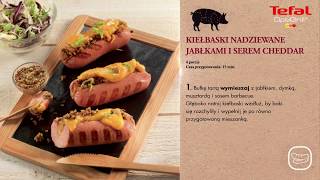 Tefal OptiGrill +:  Kiełbaski nadziewane jabłkiem i serem cheddar