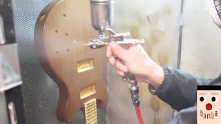 レスポールスペシャル（DC）を作る（9）目止めとラッカー塗装「Making a Les Paul Special」