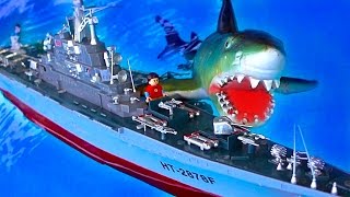Russian Atomic Aircraft Carrier RC Shark Attack Cheap Warship Toy Pool Fun