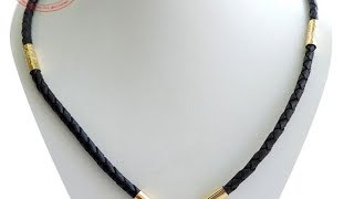 Dây da bọc vàng chạm rồng, Dây chuyền vàng , Dây cao su bọc rồng ,TSVN016007
