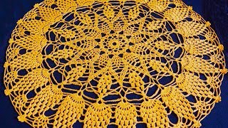 Салфетка крючком по схеме. Вязание салфетки. Ажурная салфетка. Часть 1. (Crochet napkin. P. 1)